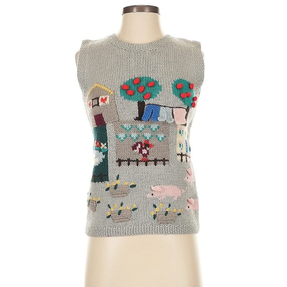 Deans of Scotland for Trimingham’s Bermuda Sleeveless Sweater Farm scene